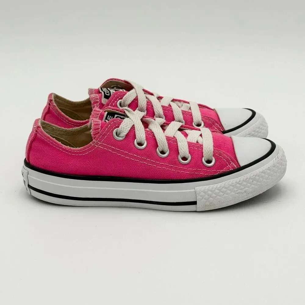 Converse All Star Chuck Taylor Low Lace Up Hot Pink Slater Sneakers - Little Kid